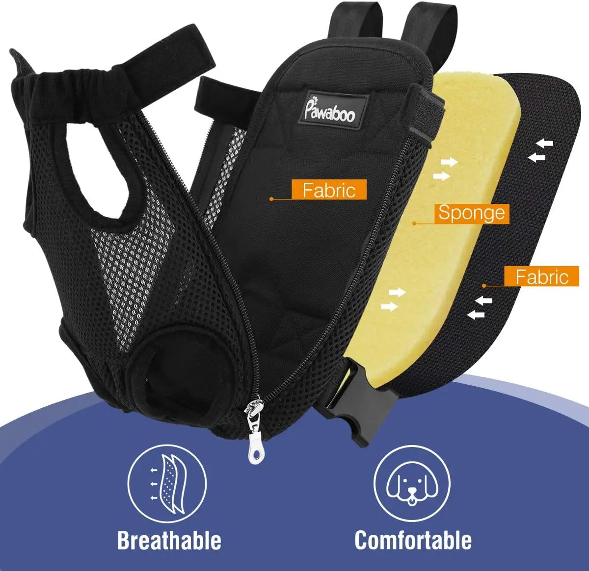 Pawaboo Pet Carrier Backpack Adjustable Pet Front Cat Dog Carrier Backpack Travel Bag  Easy-Fit for Traveling Hiking Camping