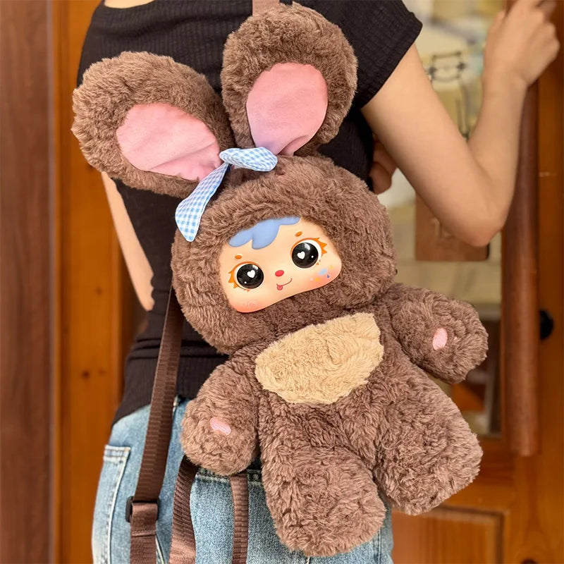 Samuel Cute Pet Backpack Plush Blind Box Large Capacity Traveling Casual Bag Fashion Cartoon Cute Doll Bag Birthday Mystery Gift