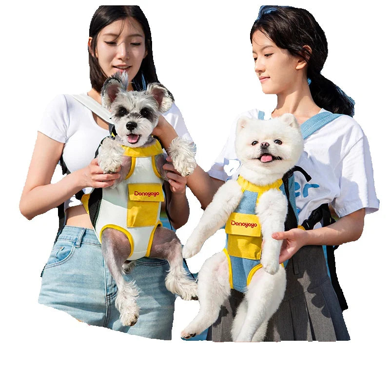 2026 New Portable Pet Backpack for Outings, Dog and Cat Cotton Chest Four-Leg Backpack