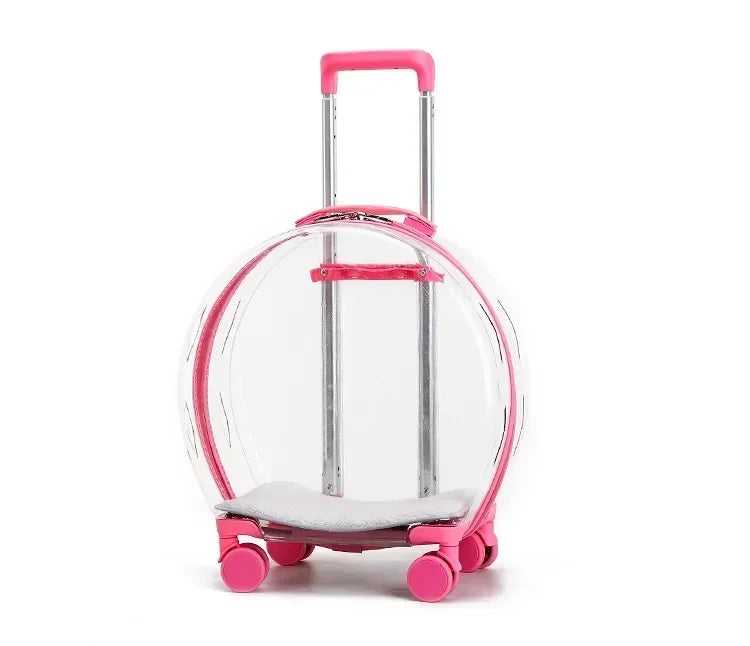 Puppy Move Trolley Cat Carriers Transparent Pet Backpack Animal Transportation and Goods for Travel Pet Supplies with Wheels