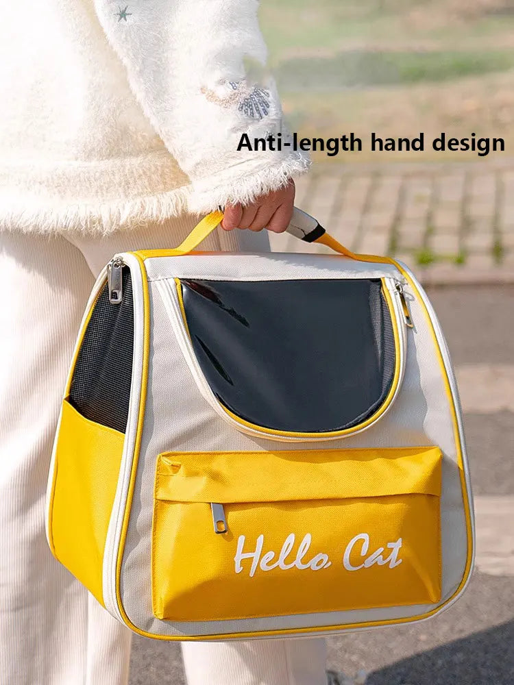 Outdoor Portable Cat Bag Transparent Four Seasons Universal Pet Backpack Breathable Cat Backpacks Handheld or Shoulder