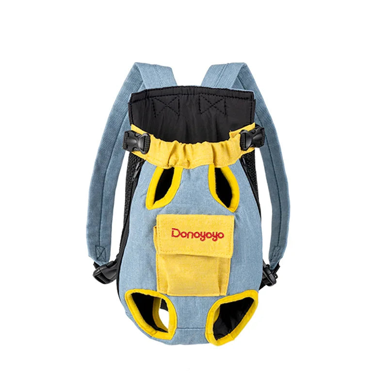 2026 New Portable Pet Backpack for Outings, Dog and Cat Cotton Chest Four-Leg Backpack