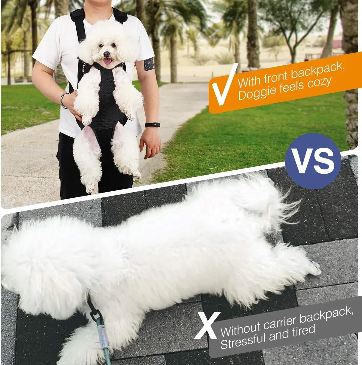 Pawaboo Pet Carrier Backpack Adjustable Pet Front Cat Dog Carrier Backpack Travel Bag  Easy-Fit for Traveling Hiking Camping
