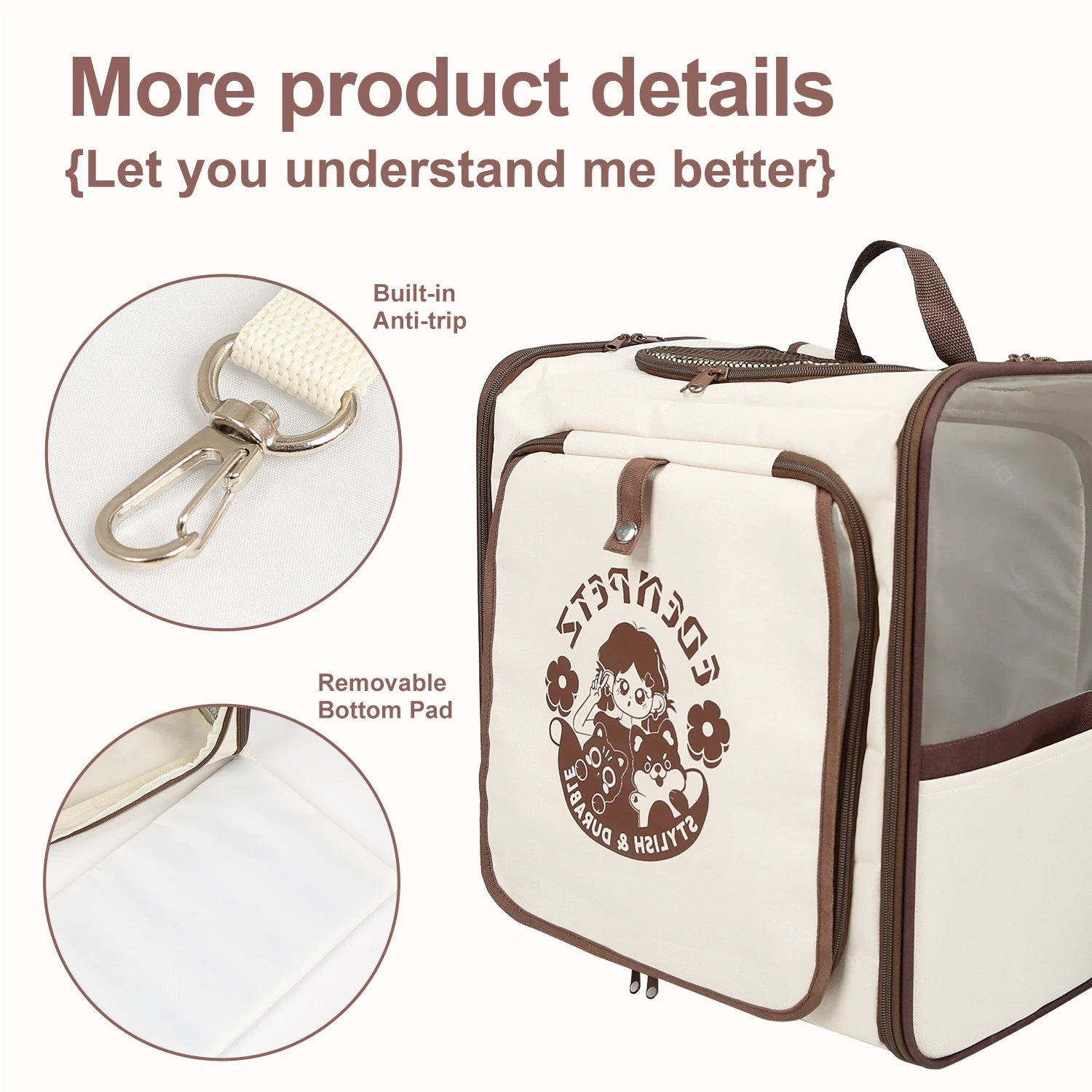 EDENPETZ Cat Dog Backpack Carrier With 10kg Capacity,Car Seat Bag,Comfort Transport Double Shoulder Travel Pet Backpack