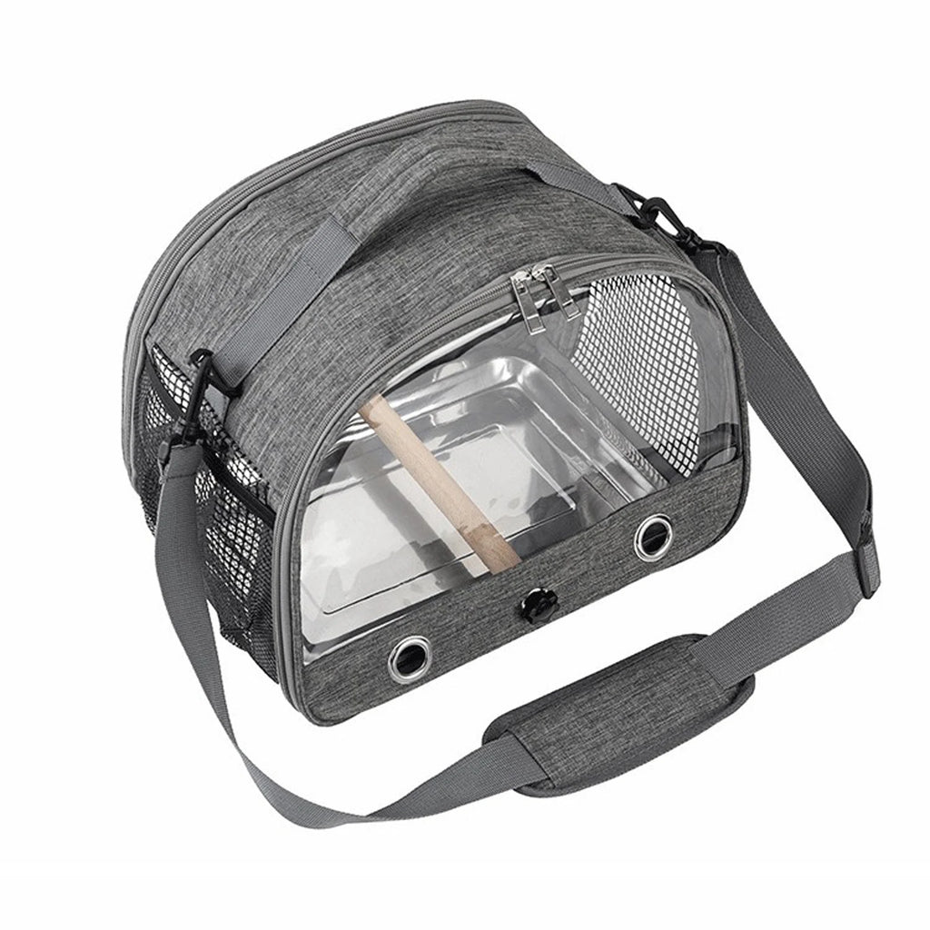Portable Pet Backpack Travel Transport Bag with Transparent Side  Foldable Carrier for Small Pets Rats Rabbits Parakeets B