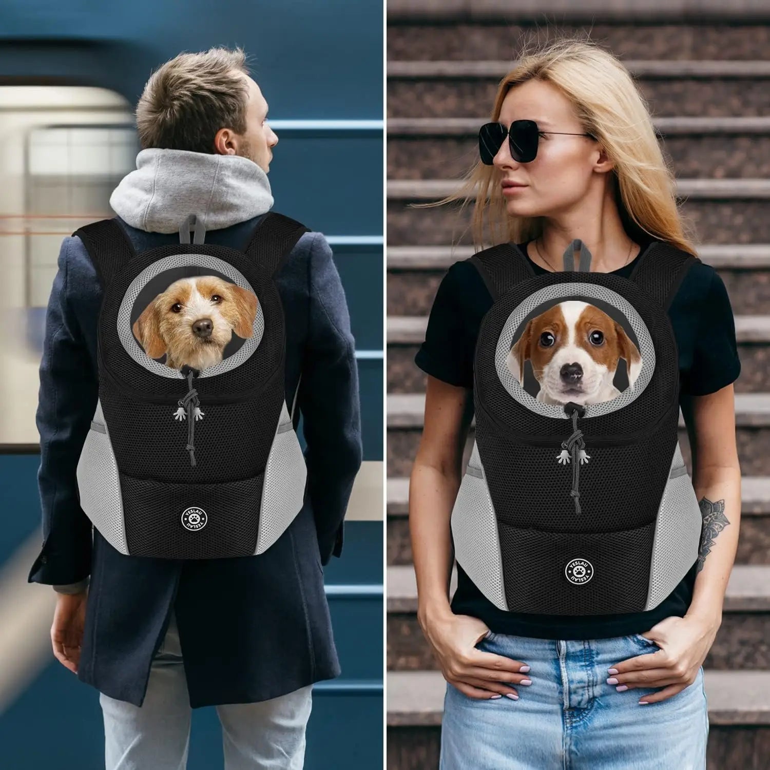 Backpack For Dog Shoulder Carrier Pet Conveyor Backpacks Comfortable Front Motorcycle And Hiking Camping Carrier Bag For Pet Dog